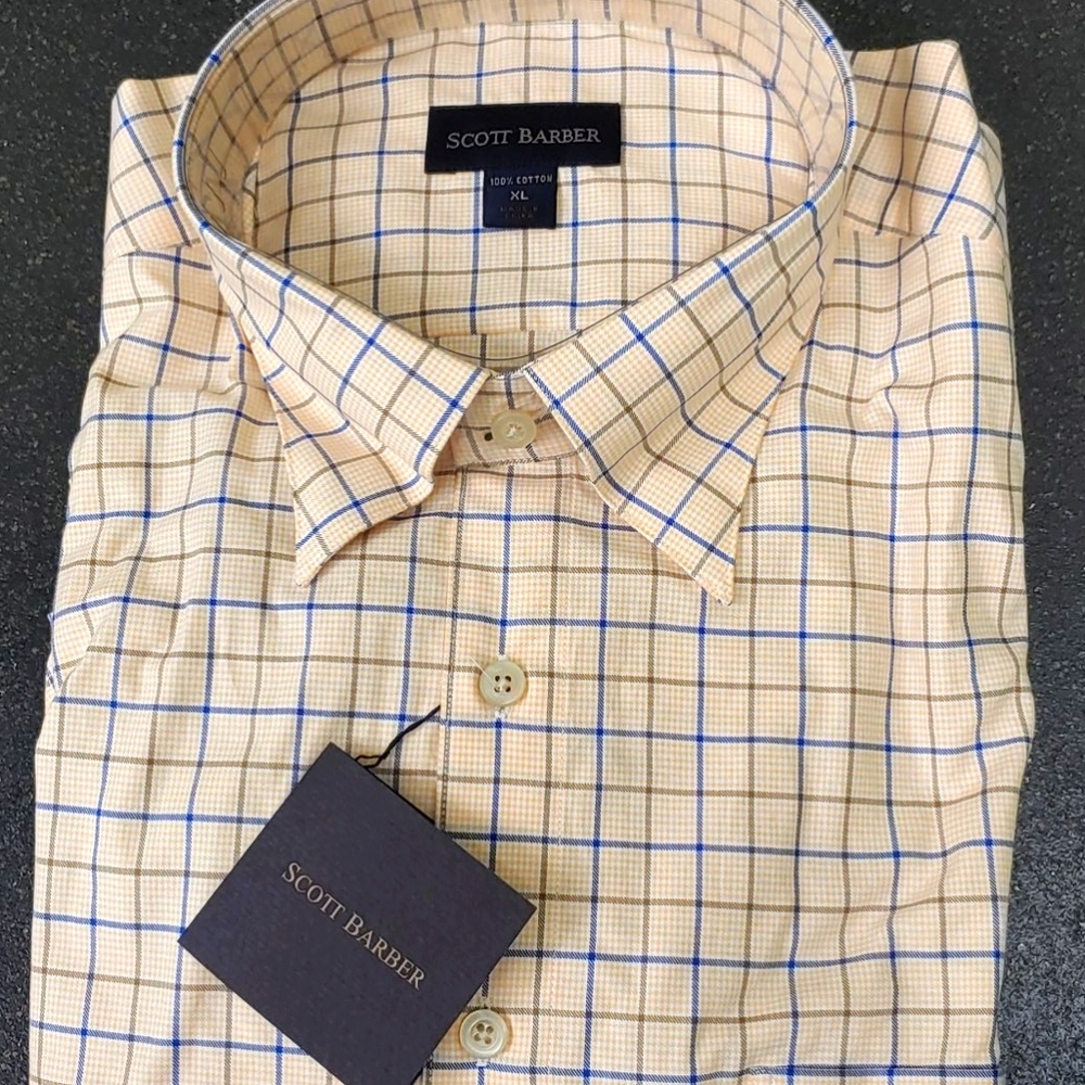 Scott barber cotton 2×2 twill dress shirt
